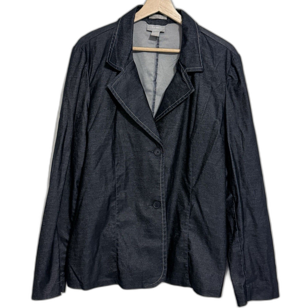 Old Navy Women's Navy Blue Ponte Knit Blazer Jacket 2XL XXL